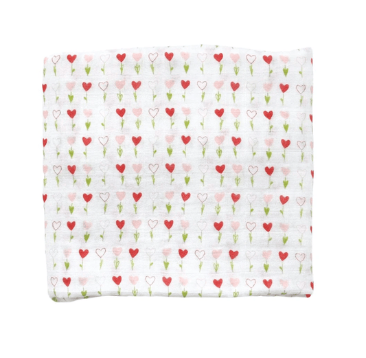 Bamboo Muslin Swaddle Blanket - Growing Love - Veranda Cafe & Mercantile