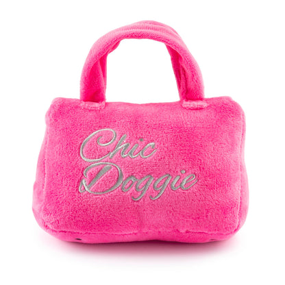 Barkin Bag - *CHIC DOGGIE* Pink w/ Scarf Squeaker Dog Toy - Veranda Cafe & Mercantile