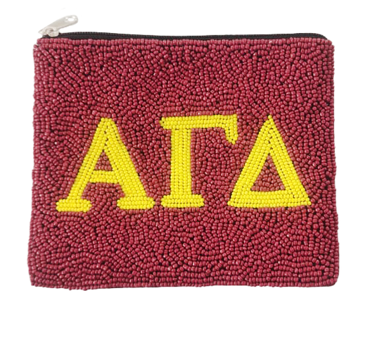 Alpha Gamma Delta Beaded Pouch