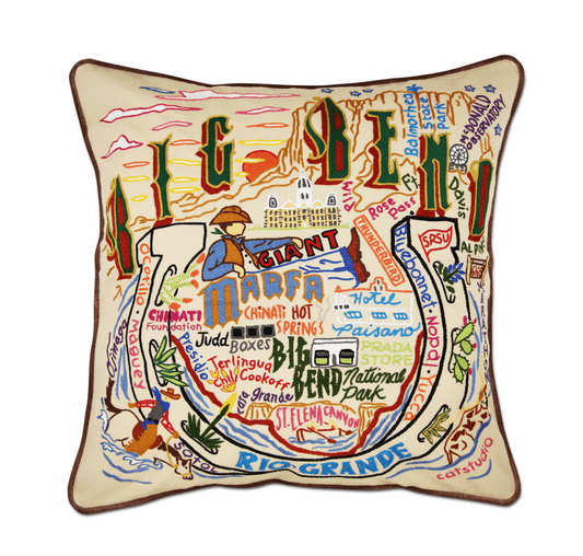Big Bend Hand - Embroidered Pillow - Veranda Cafe & Mercantile