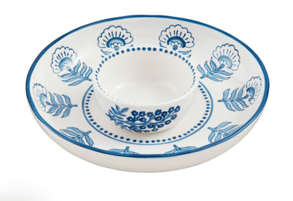Block Print Chip & Dip Set - Veranda Cafe & Mercantile