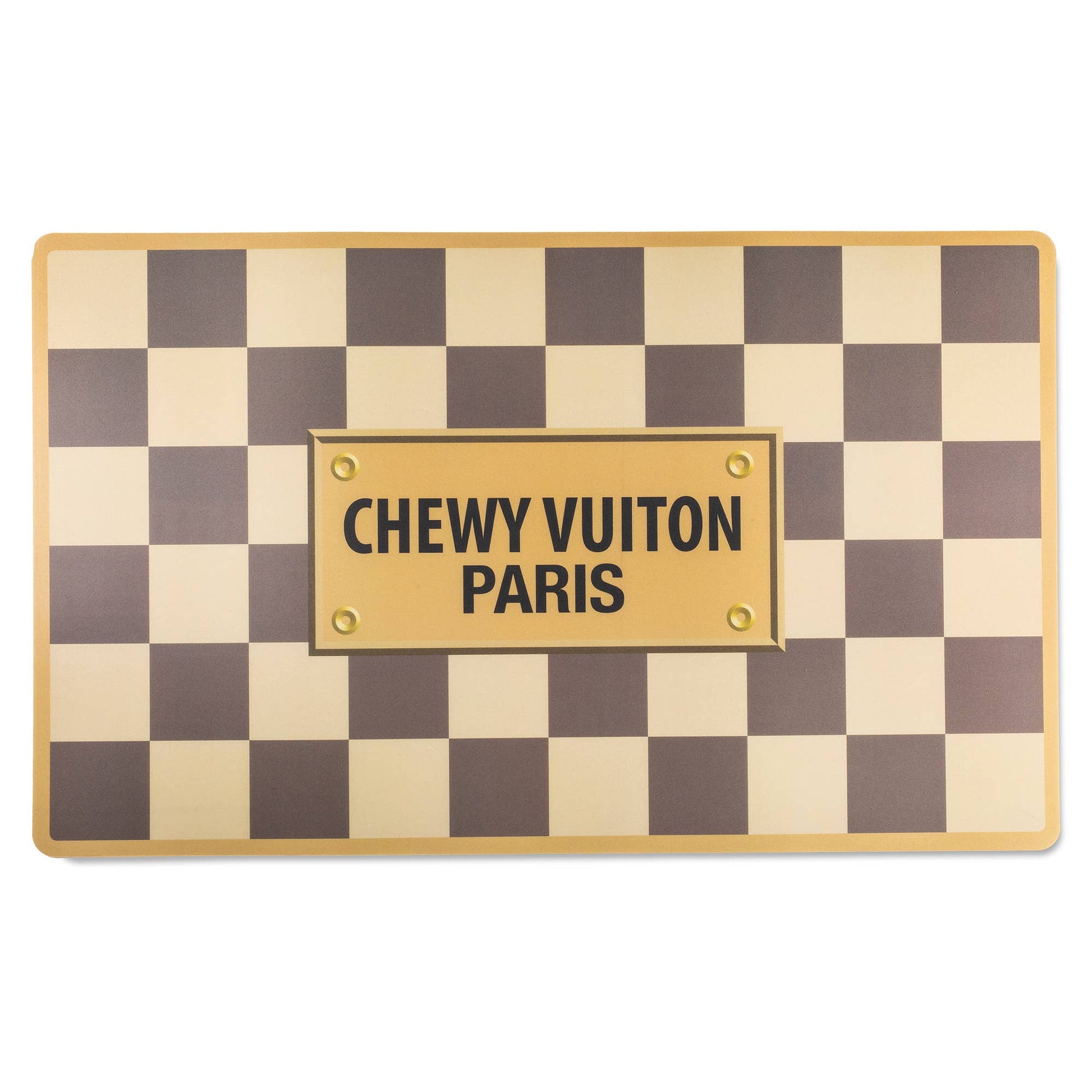 Checker Chewy Vuiton Placemat - Dog Mat - Veranda Cafe & Mercantile