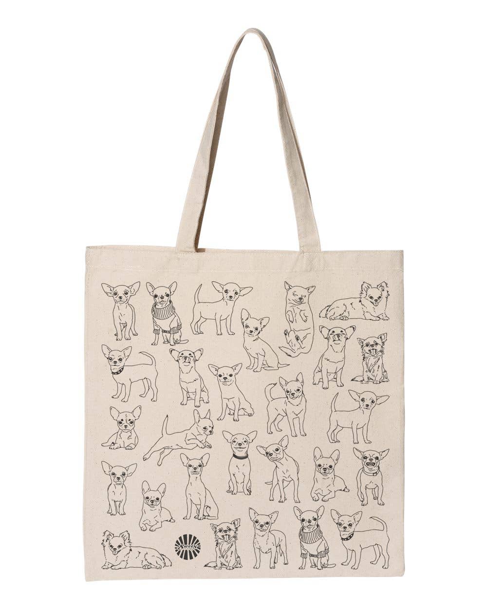 Chihuahua Cotton Canvas Tote Bag - Veranda Cafe & Mercantile