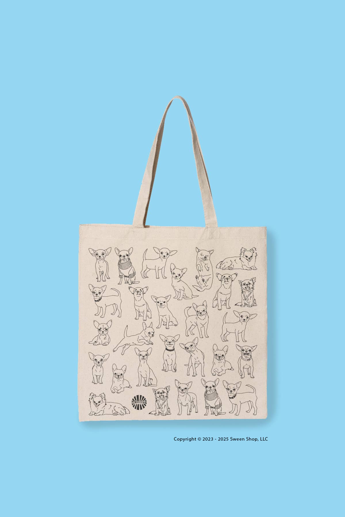 Chihuahua Cotton Canvas Tote Bag - Veranda Cafe & Mercantile