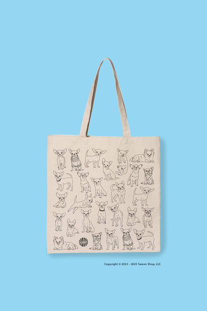 Chihuahua Cotton Canvas Tote Bag - Veranda Cafe & Mercantile