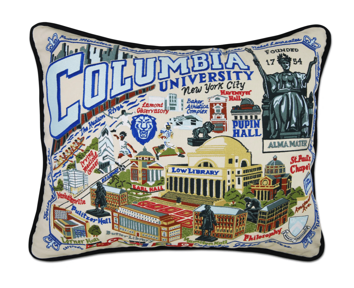 Columbia University Embroidered Pillow - Veranda Cafe & Mercantile