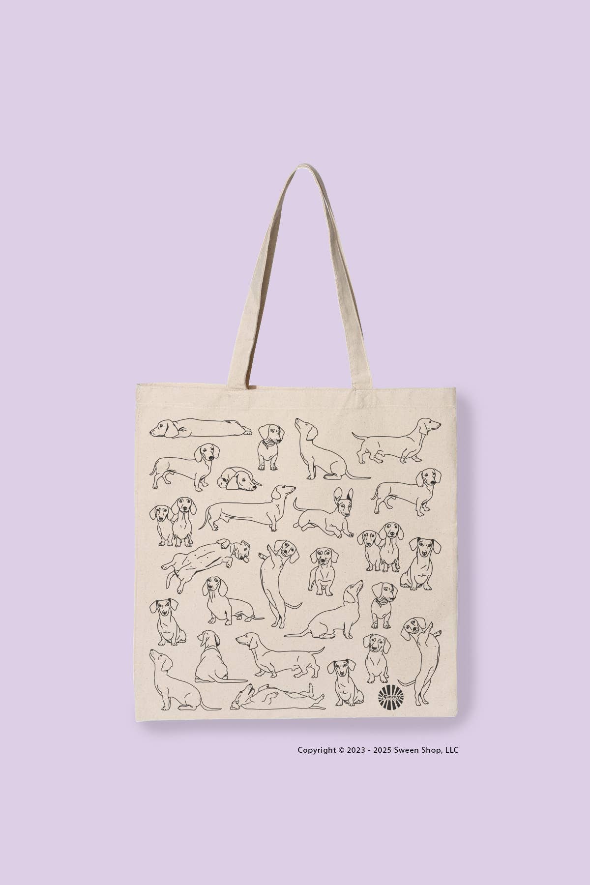 Dachshund Wiener Canvas Tote Bag - Veranda Cafe & Mercantile