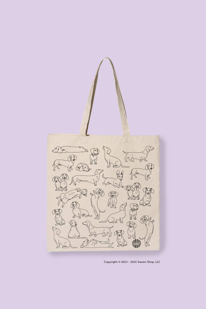 Dachshund Wiener Canvas Tote Bag - Veranda Cafe & Mercantile