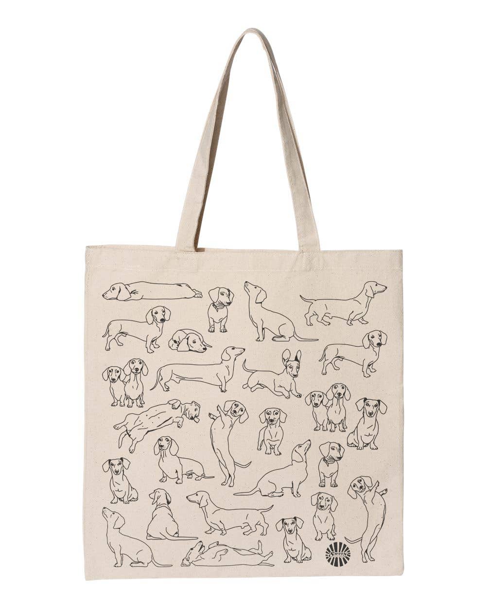 Dachshund Wiener Canvas Tote Bag - Veranda Cafe & Mercantile