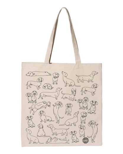 Dachshund Wiener Canvas Tote Bag - Veranda Cafe & Mercantile