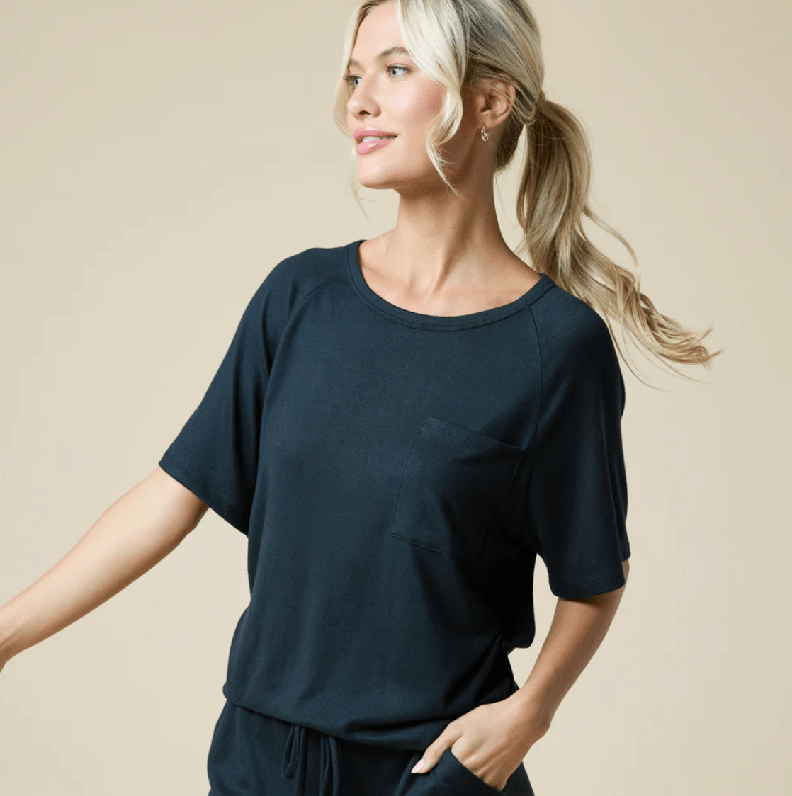 Dream Slouchy Tee Top with Shorts Lounge Set - Black - Veranda Cafe & Mercantile