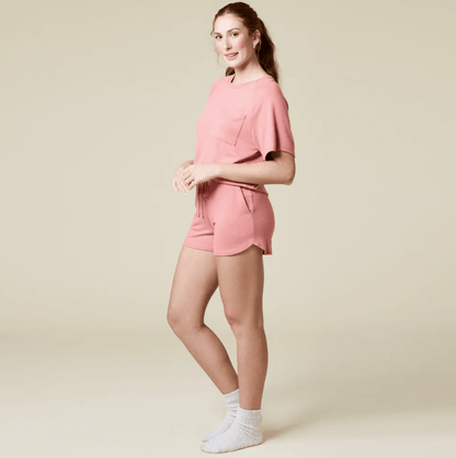 Dream Slouchy Tee Top with Shorts Lounge Set - Copper Rose - Veranda Cafe & Mercantile