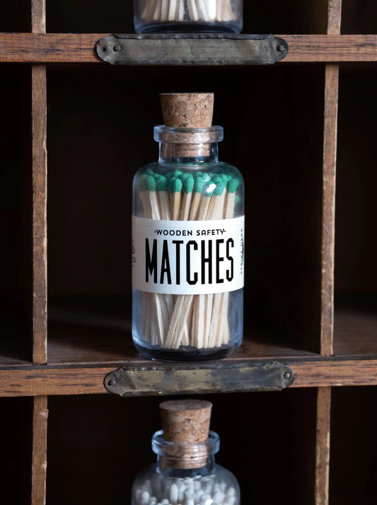 Mini Apothecary Vintage Green Matches