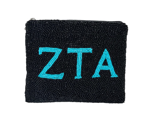 Zeta Tau Beaded Pouch