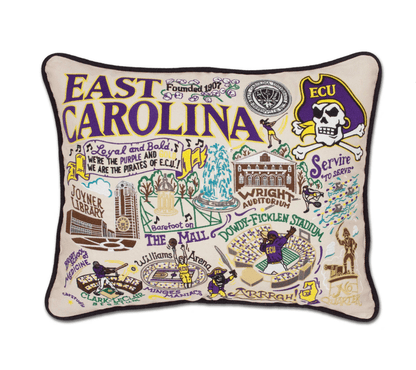 East Carolina University Embroidered Pillow - Veranda Cafe & Mercantile