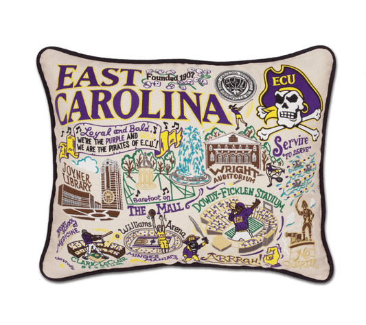 East Carolina University Embroidered Pillow - Veranda Cafe & Mercantile
