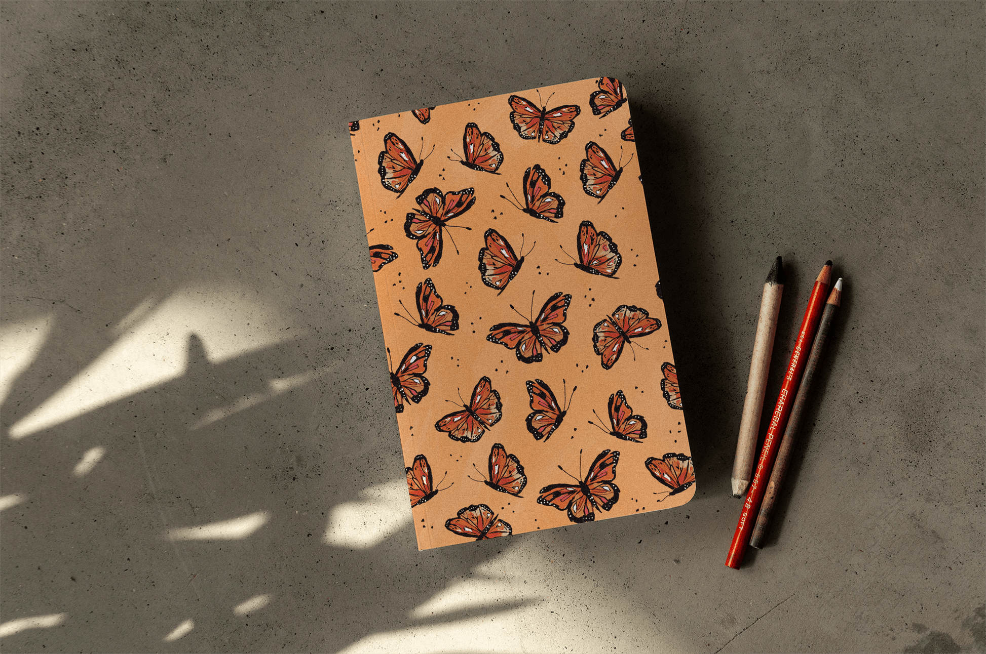 Flying Monarch Layflat Journal Notebook - Veranda Cafe & Mercantile