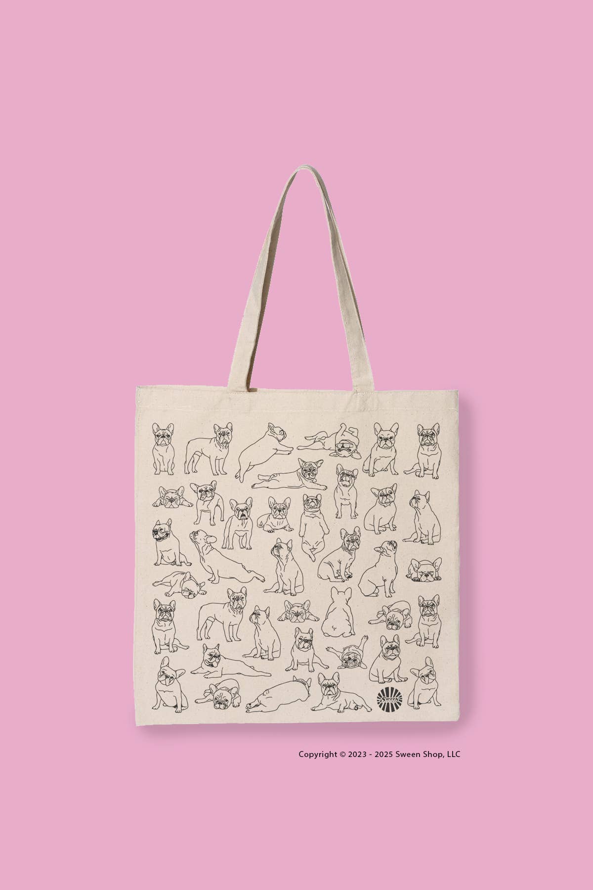 French Bulldog Frenchie Canvas Tote Bag for Dog Lovers Gift - Veranda Cafe & Mercantile