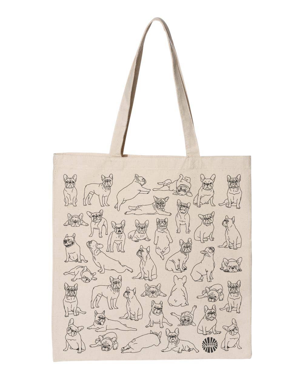 French Bulldog Frenchie Canvas Tote Bag for Dog Lovers Gift - Veranda Cafe & Mercantile