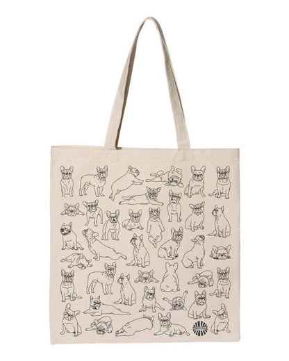 French Bulldog Frenchie Canvas Tote Bag for Dog Lovers Gift - Veranda Cafe & Mercantile