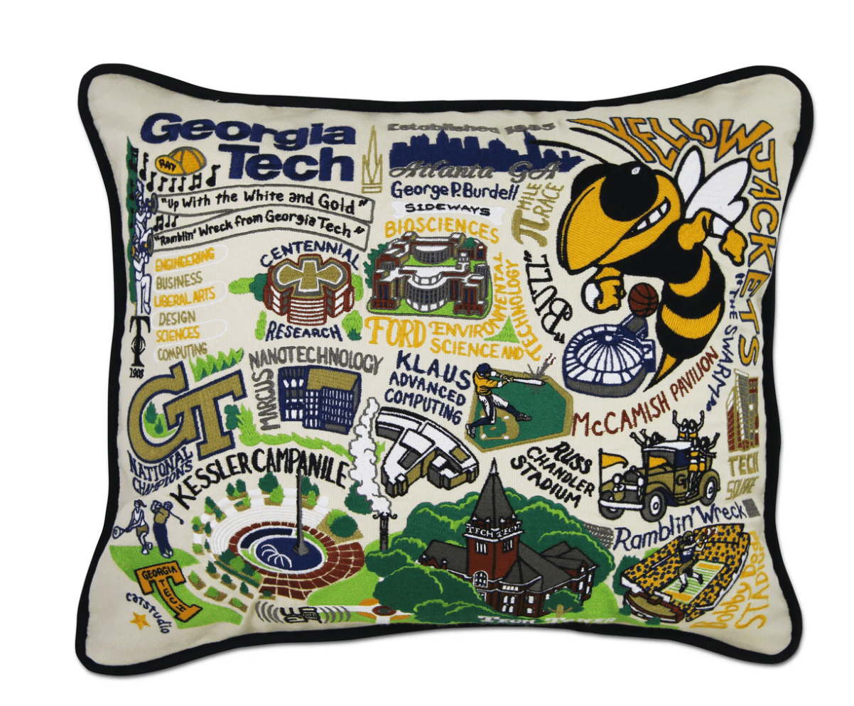 Georgia Tech Embroidered Pillow - Veranda Cafe & Mercantile