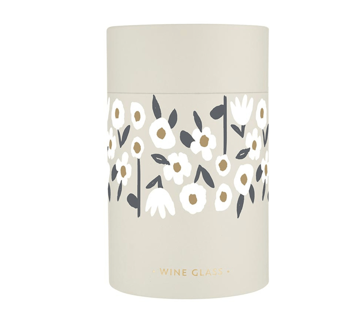 Gold Foil Stemless Wine Glass - Flowers - Veranda Cafe & Mercantile
