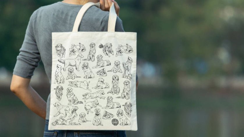 Golden Retriever Canvas Tote Bag - Veranda Cafe & Mercantile