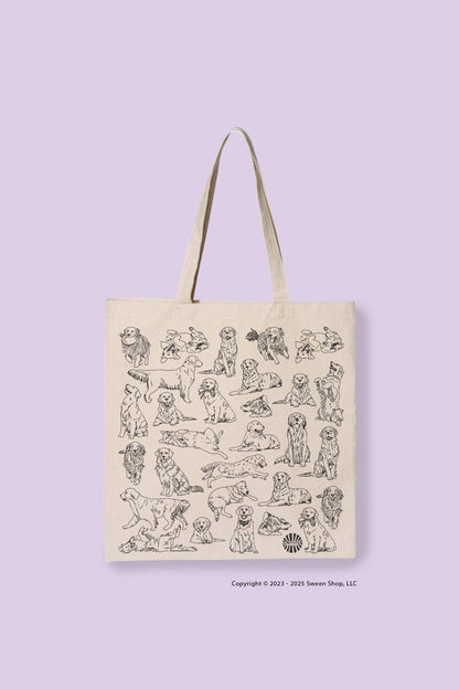Golden Retriever Canvas Tote Bag - Veranda Cafe & Mercantile