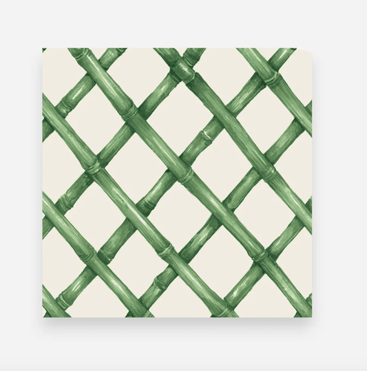 Green Lattice Cocktail Napkins - Veranda Cafe & Mercantile