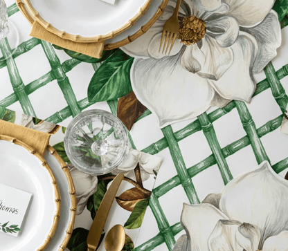 Green Lattice Runner - Veranda Cafe & Mercantile