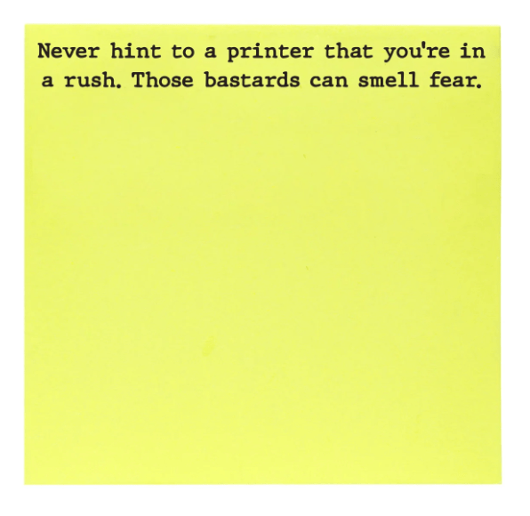 Hint to Printer Sticky Notes - Veranda Cafe & Mercantile