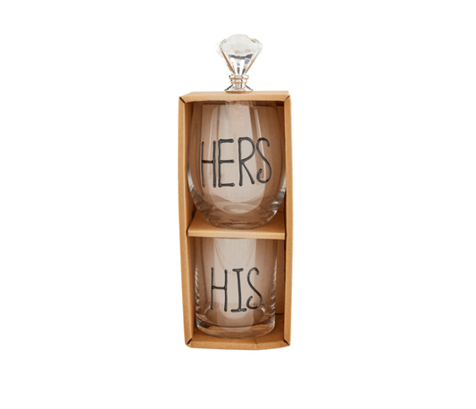 His & Hers Glass & Stopper Sets - Veranda Cafe & Mercantile
