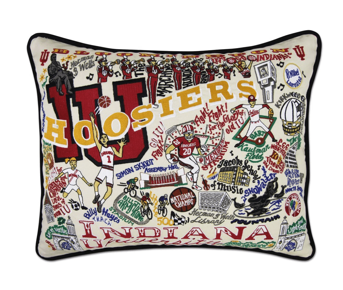 Indiana University Embroidered Pillow - Veranda Cafe & Mercantile