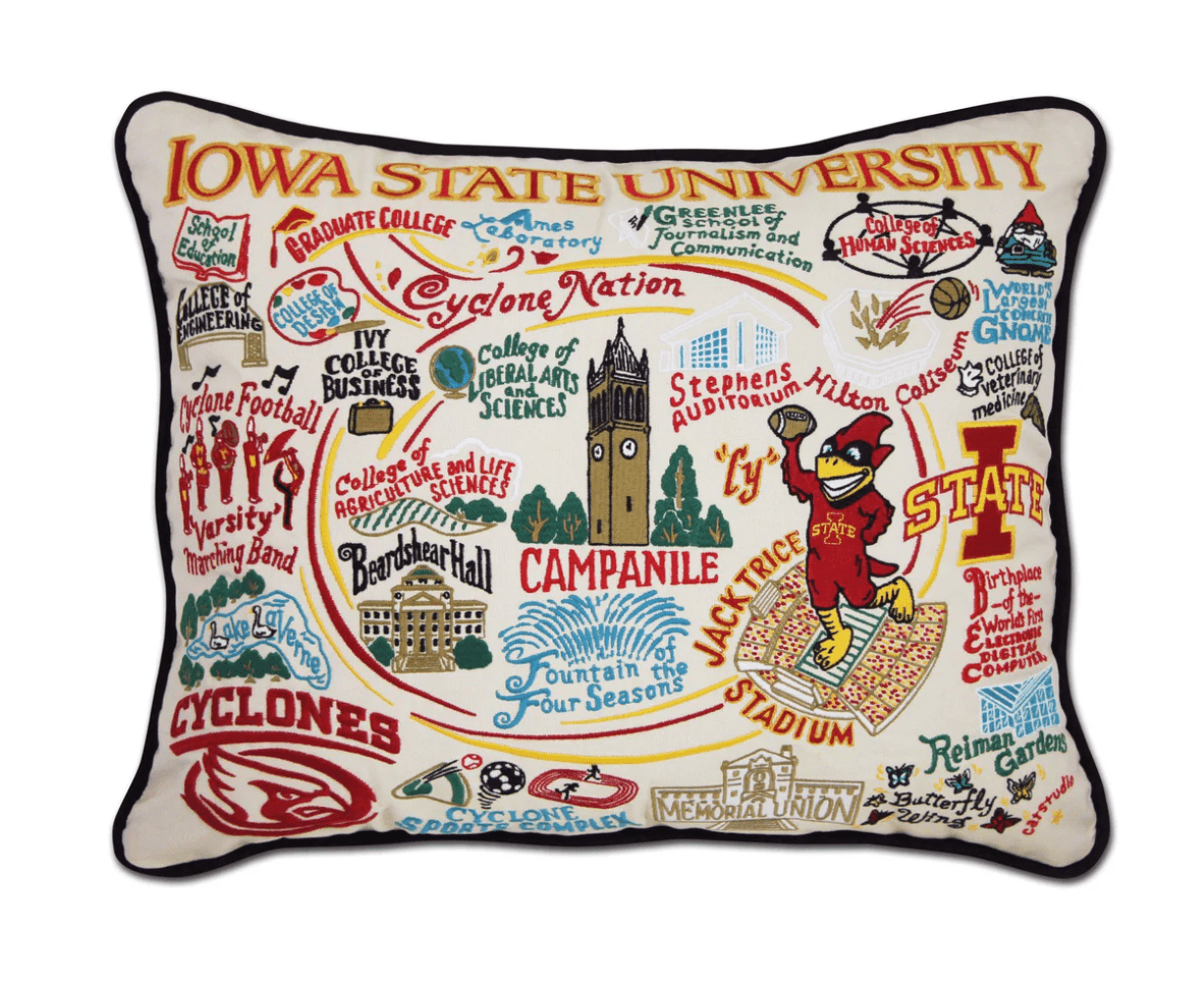 Iowa State University Embroidered Pillow - Veranda Cafe & Mercantile