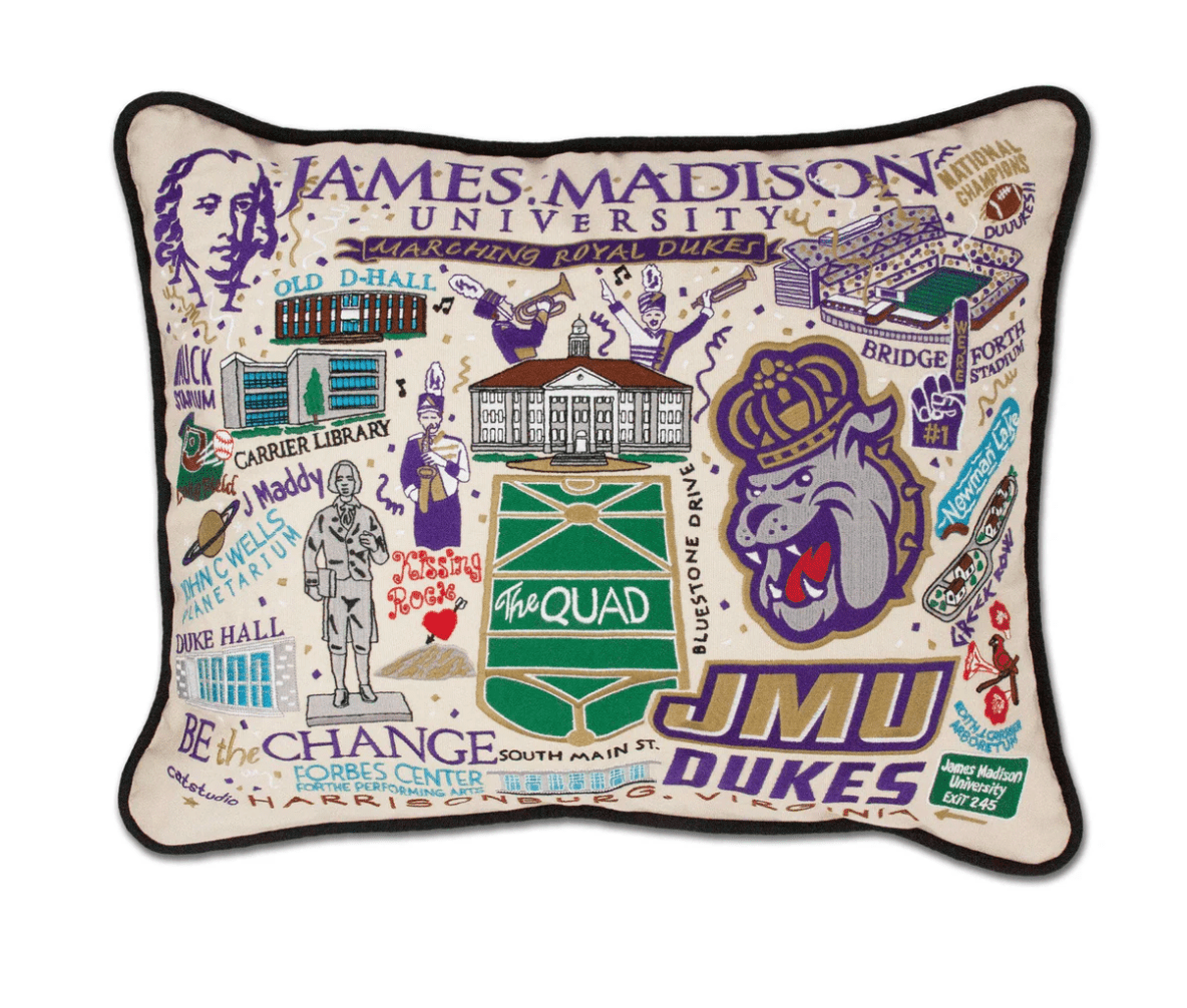 James Madison University Embroidered Pillow - Veranda Cafe & Mercantile