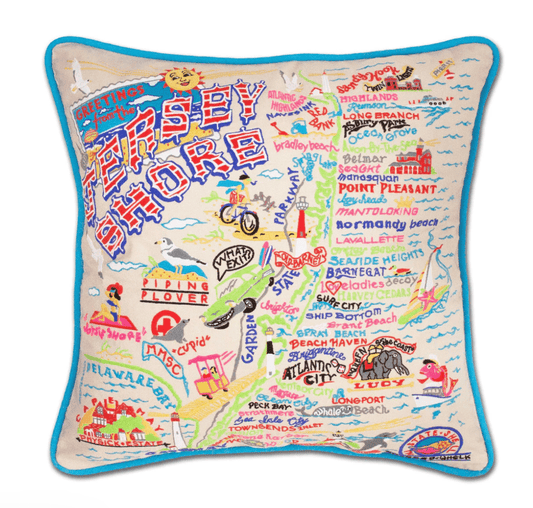Jersey Shore Embroidered Pillow - Veranda Cafe & Mercantile