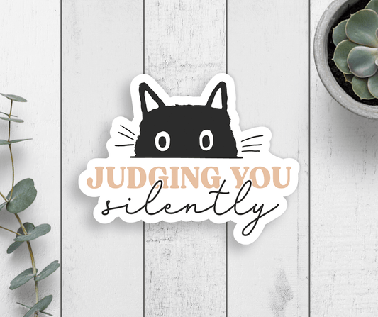 Judging You Silently Vinyl Sticker - Veranda Cafe & Mercantile