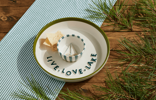 Live Love Lake Chip and Dip Server - Veranda Cafe & Mercantile