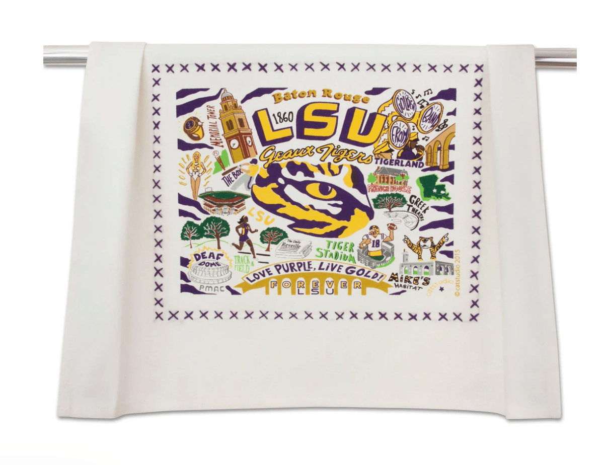 Louisiana State University (LSU) Dish Towel - Veranda Cafe & Mercantile