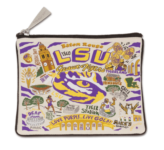 Louisiana State University (LSU) Zip Pouch - Veranda Cafe & Mercantile