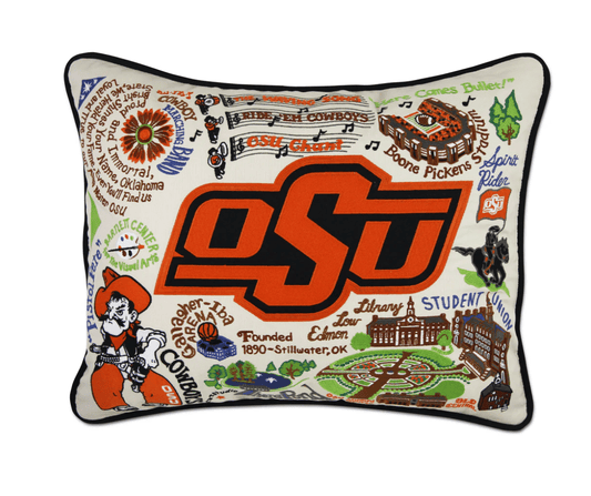 Oklahoma State University Embroidered Pillow - Veranda Cafe & Mercantile