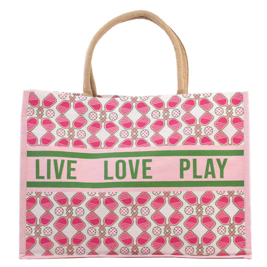 Pickleball Love Juco Tote - Veranda Cafe & Mercantile