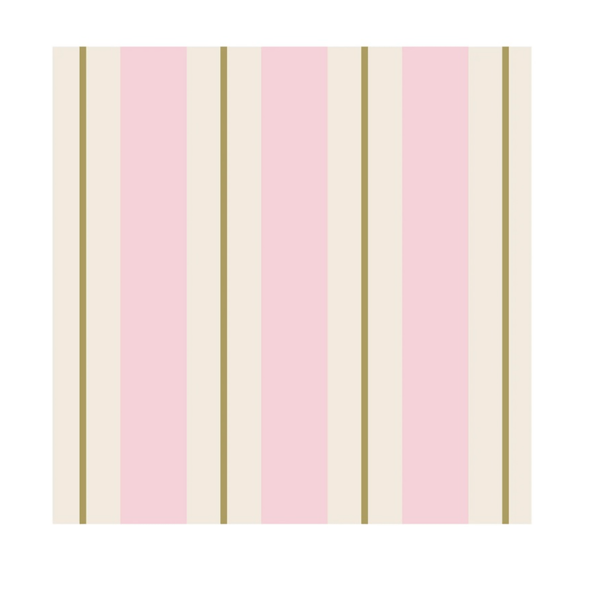 Pink & Gold Awning Stripe Cocktail Napkin - Veranda Cafe & Mercantile