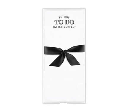Rectangle Notepaper with Acrylic Tray - Things To Do (After Coffee) - Veranda Cafe & Mercantile