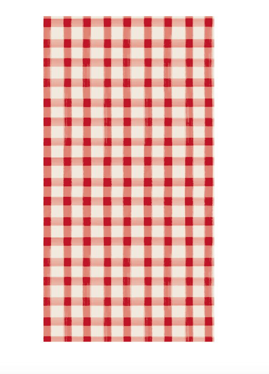 Red Painted Check Guest Napkins - Veranda Cafe & Mercantile