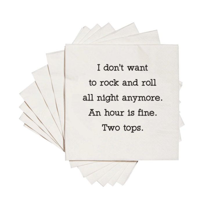 Rock and Roll Napkins - Veranda Cafe & Mercantile