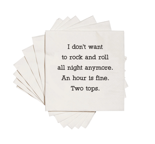 Rock and Roll Napkins - Veranda Cafe & Mercantile