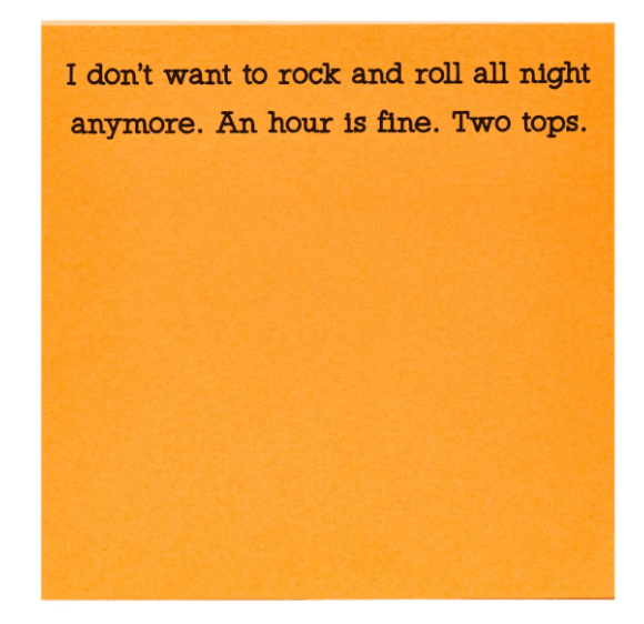 Rock and Roll Sticky Notes - Veranda Cafe & Mercantile