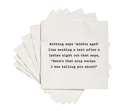 Soup Recipe Napkins - Veranda Cafe & Mercantile