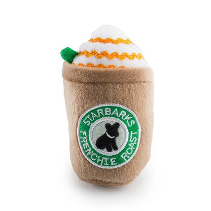 Starbarks Frenchie Roast W/ Straw Squeaker Dog Toy - Veranda Cafe & Mercantile